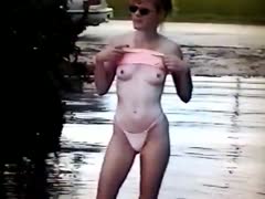 Dare flashing in a bikini